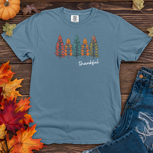 Retro Cozy Floral Trio Pine Trees Heavy Cotton Comfort Colors Tee