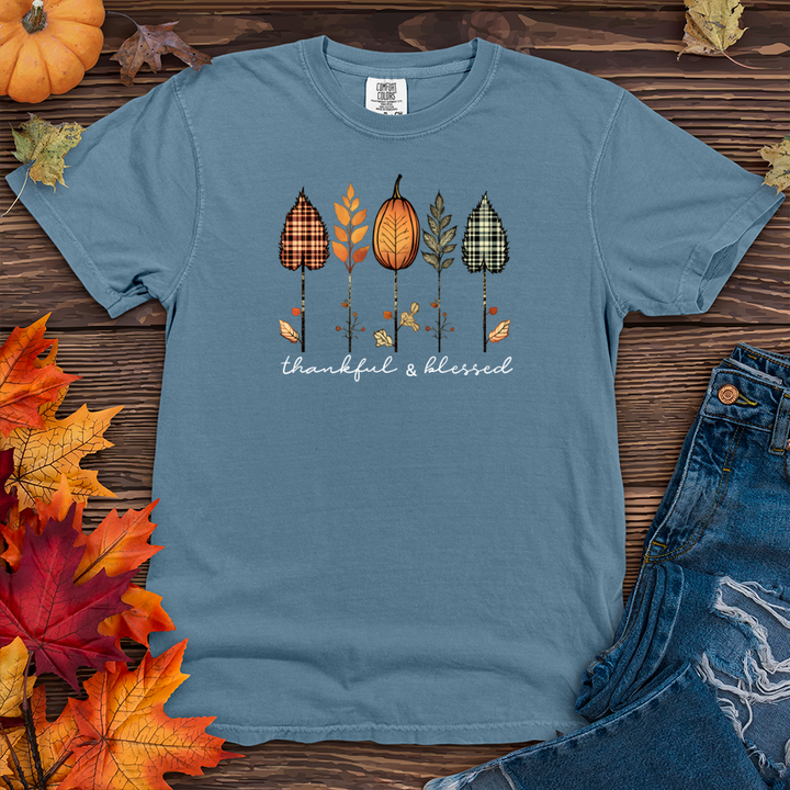 Retro Autumn Plaid Flannel Trio Heavy Cotton Comfort Colors Tee