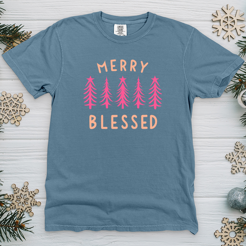 Merry Blessed Tree Heavy Cotton Comfort Colors Tee