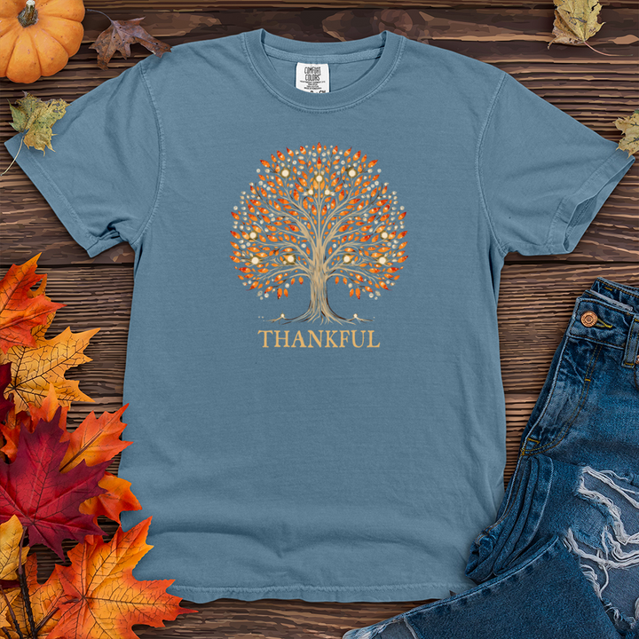 Retro Bonfire Sparkle Fall Themes Tree Heavy Cotton Comfort Colors Tee