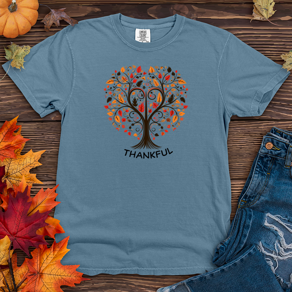 Retro Autumn Love Tree & Heart Icons Heavy Cotton Comfort Colors Tee