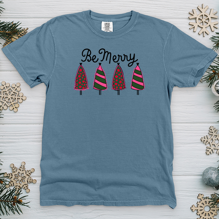 Pink Be Merry Trees Heavy Cotton Comfort Colors Tee