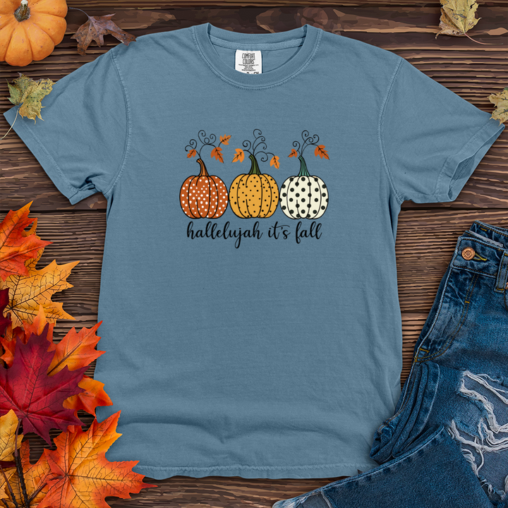 Retro Pumpkin Polka Dot Trio Heavy Cotton Comfort Colors Tee