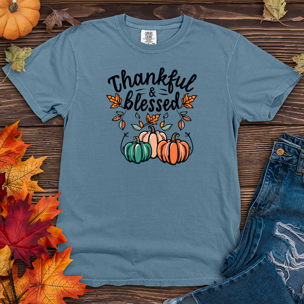 Thankful & Blessed Heavy Cotton Comfort Colors Tee