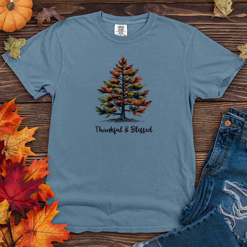 Retro Plaid Pine Tree Heavy Cotton Comfort Colors Tee