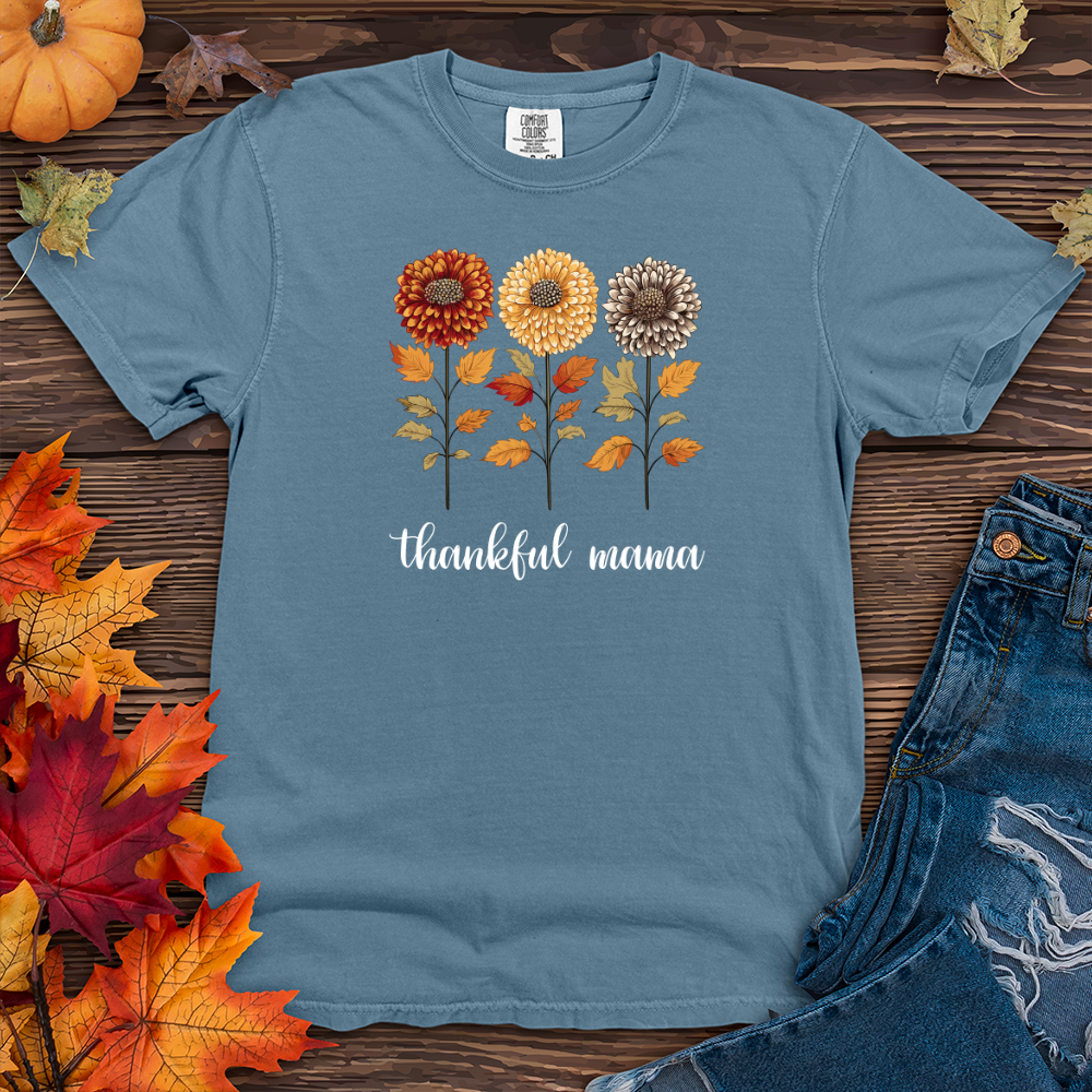 Retro Playful Autumn Mum Trio Heavy Cotton Comfort Colors Tee