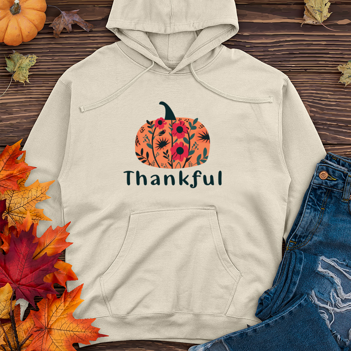 Thankful Pumpkin Midweight Hooded Sweatshirt