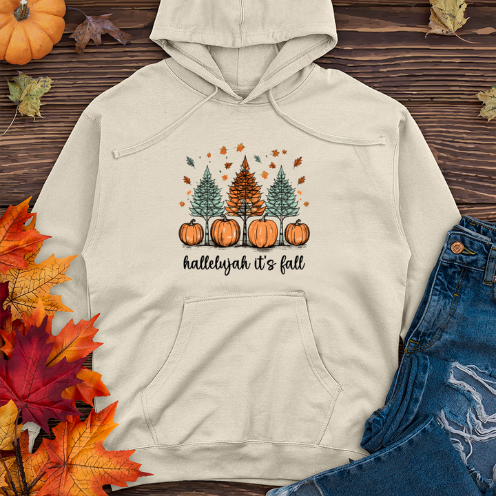 Cozy Autumn Trio Sparkling Trees Midweight Hooded Sweatshirt