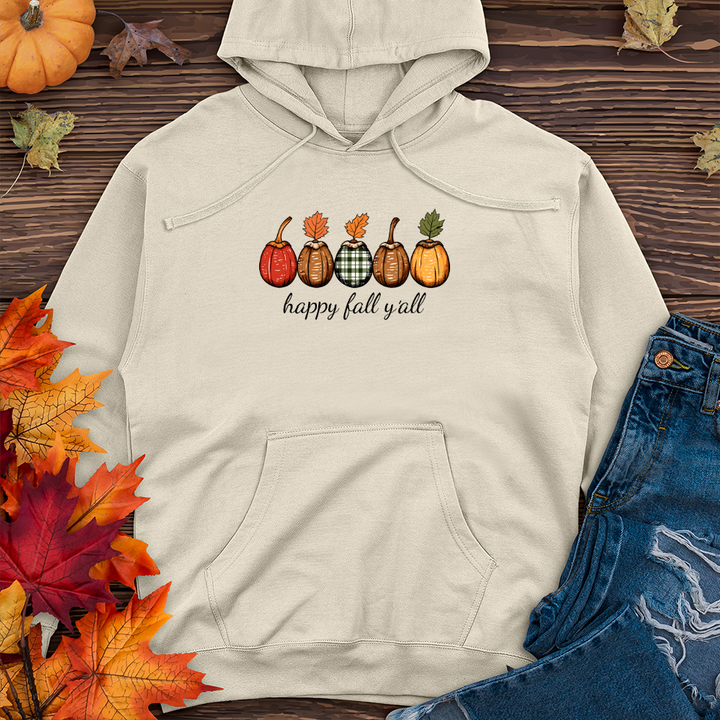 Retro Cozy Plaid Trio Acorns Midweight Hooded Sweatshirt