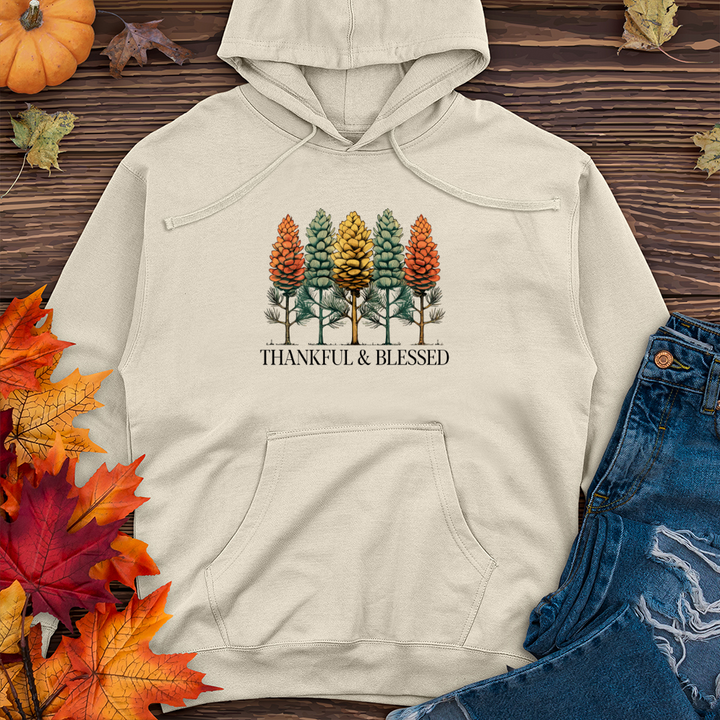 Vintage Nature Trio Pine Trees Midweight Hooded Sweatshirt