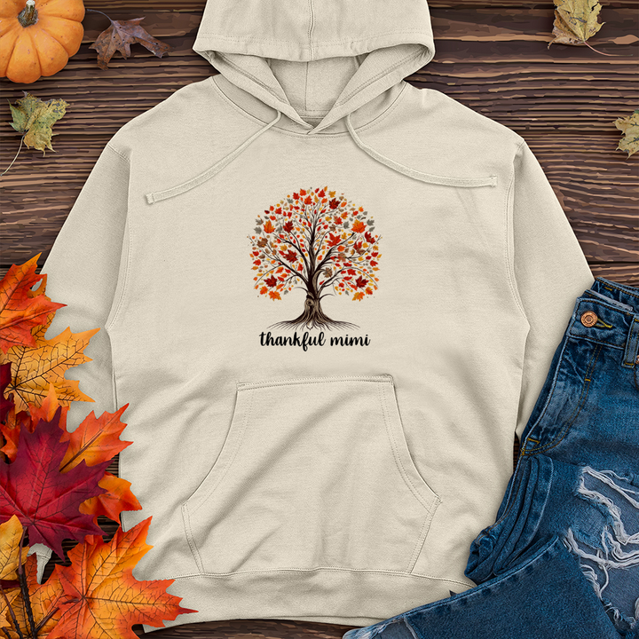 Retro Floral Autumn Bliss Tree Midweight Hooded Sweatshirt