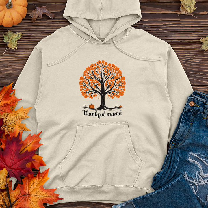 Vintage Pumpkin Patch Tree Midweight Hooded Sweatshirt