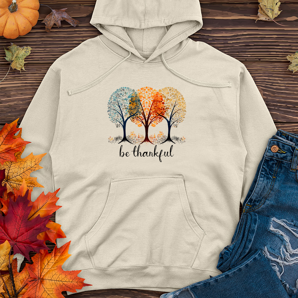 Vintage Bohemian Paisley Trio Sparkling Trees Midweight Hooded Sweatshirt