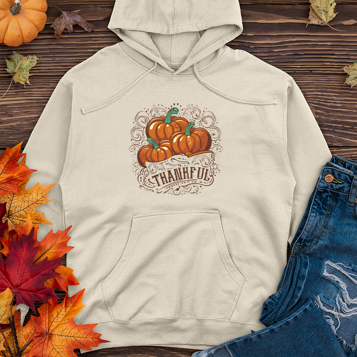 Autumn Affection Pumpkins Midweight Hooded Sweatshirt