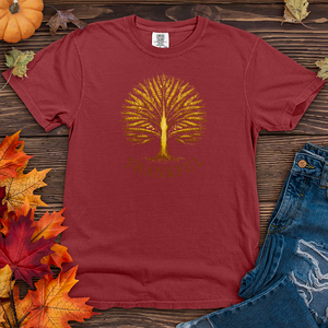 Vintage Harvest Festival Fall Themes Tree Heavy Cotton Comfort Colors Tee