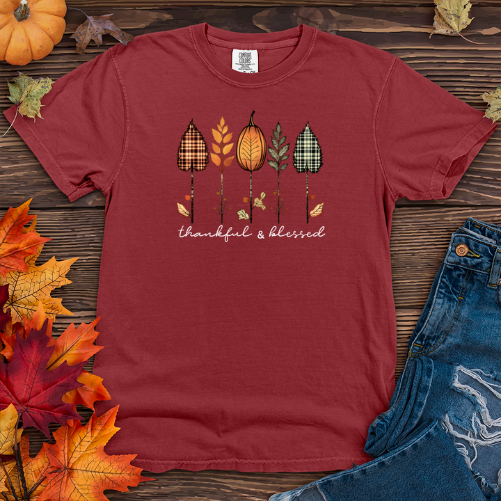 Retro Autumn Plaid Flannel Trio Heavy Cotton Comfort Colors Tee