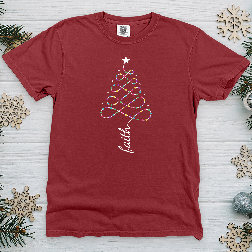 Faith Lights Tree Heavy Cotton Comfort Colors Tee