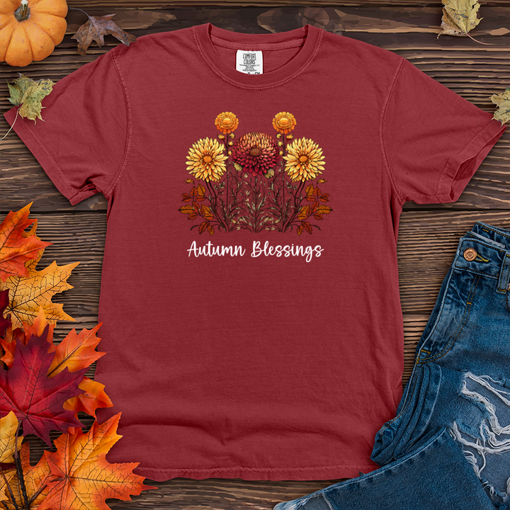 Retro Blooming Autumn Floral Trio Heavy Cotton Comfort Colors Tee