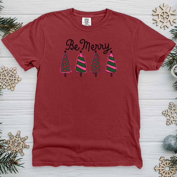 Pink Be Merry Trees Heavy Cotton Comfort Colors Tee