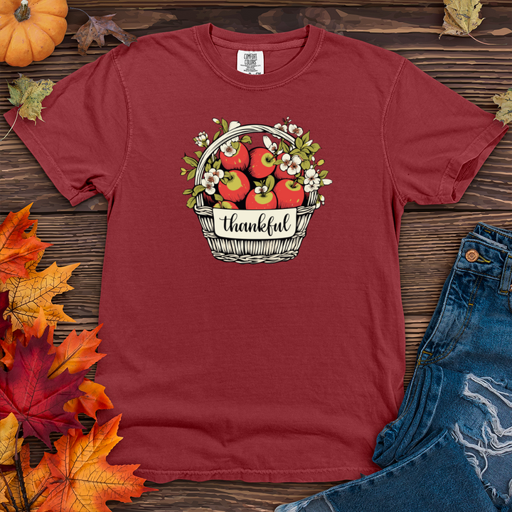 Retro Harvest Apple Blossom Basket Heavy Cotton Comfort Colors Tee