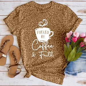 Fueled By Coffee And Faith 2 Leopard Tee