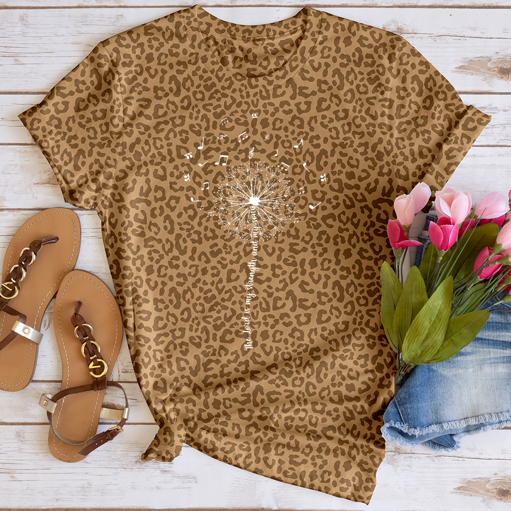 The Lord is my Strength and Song Leopard Tee