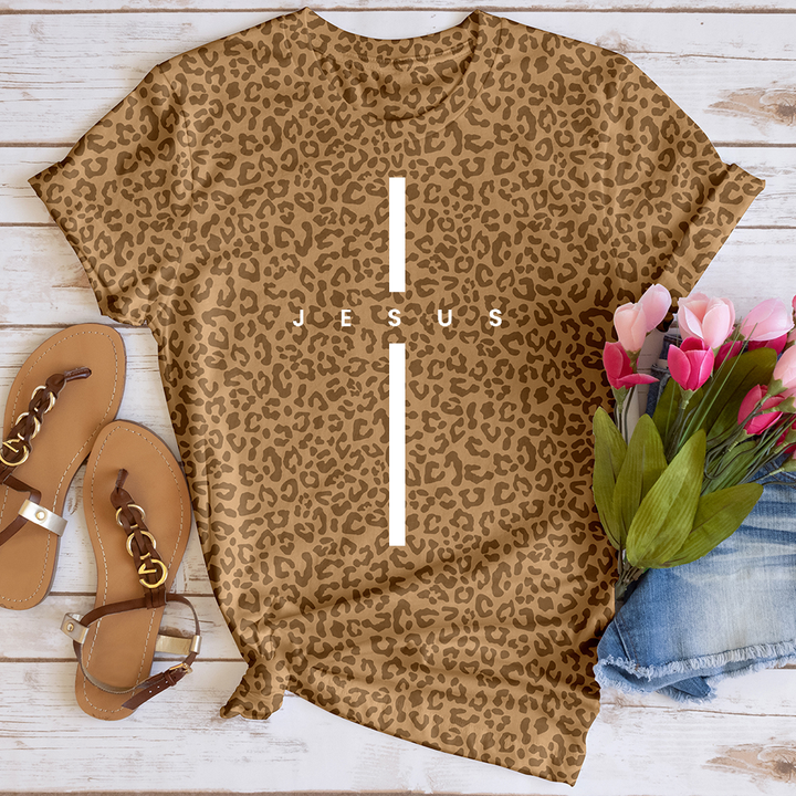 Simple Jesus Leopard Tee