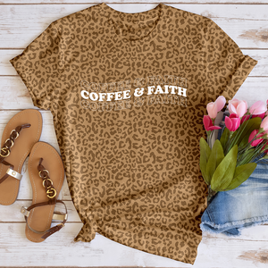 Coffee and Faith Leopard Tee