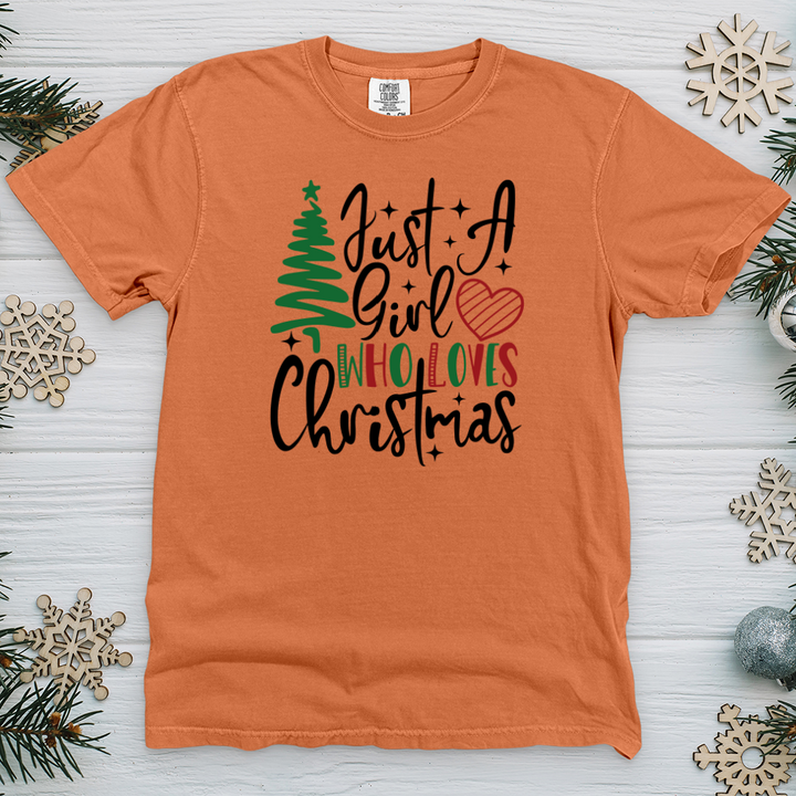 Just A Christmas Girl Heavy Cotton Comfort Colors Tee