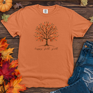 Retro Checkered Fall Patterns Tree Heavy Cotton Comfort Colors Tee