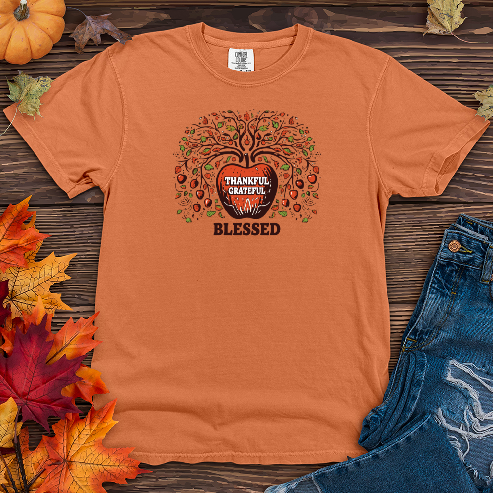 Retro Autumn Apple Delight Heavy Cotton Comfort Colors Tee