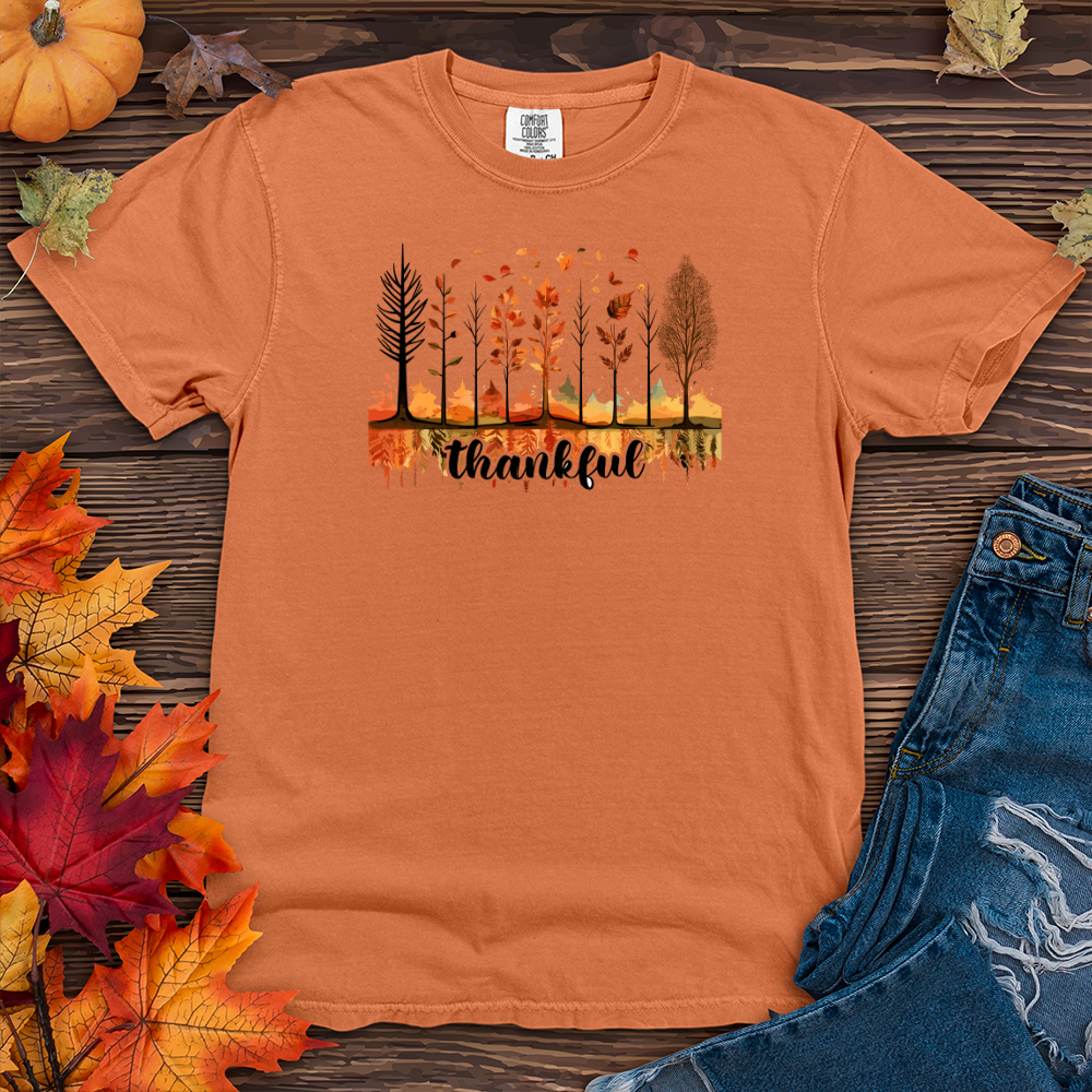 Watercolor Autumn Scene Icons Heavy Cotton Comfort Colors Tee