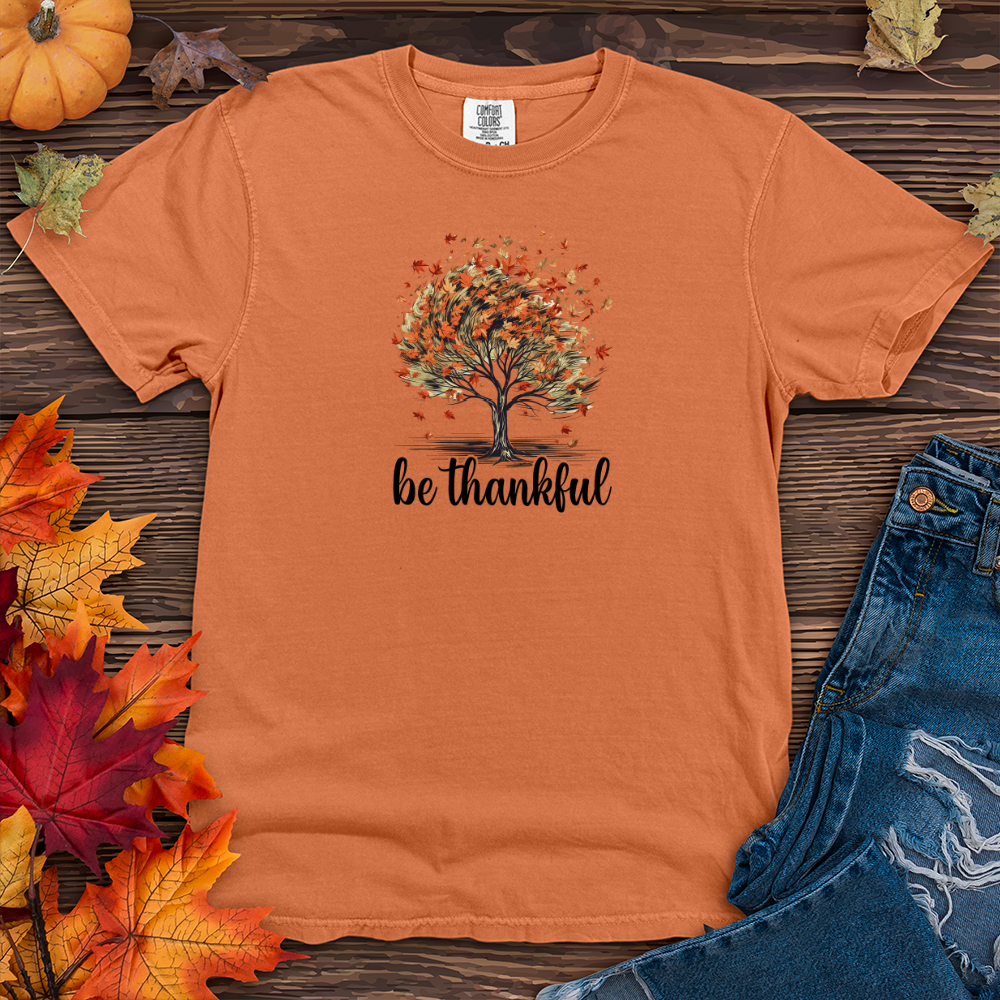 Retro Plaid Autumn Tree Heavy Cotton Comfort Colors Tee