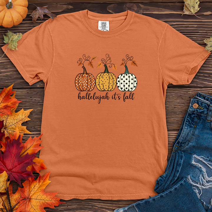 Retro Pumpkin Polka Dot Trio Heavy Cotton Comfort Colors Tee