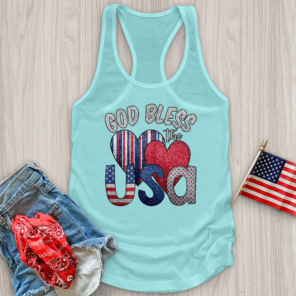 God Bless USA Sparkling Tank Top