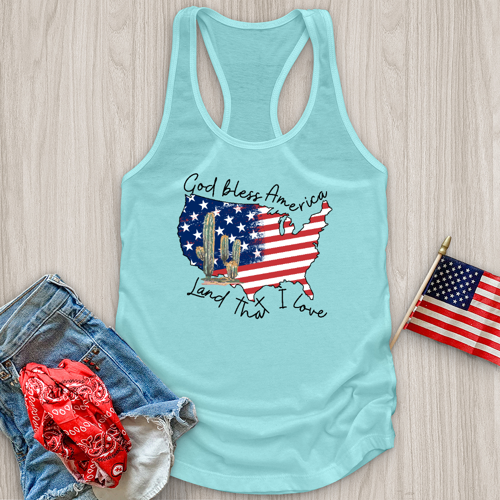 God Bless Cactus Country Tank Top