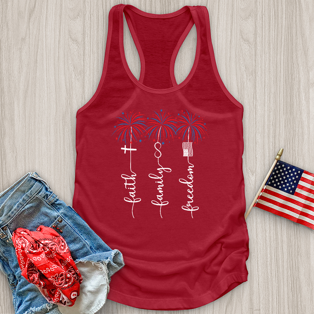 Faith Family Freedom Floral Tank Top