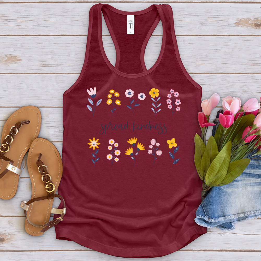 Spread Kindness Flower Pattern Tank Top