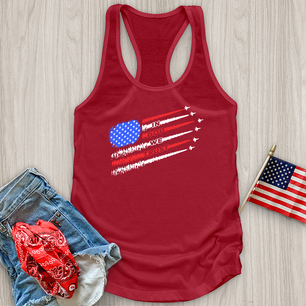 In God We Trust Jet Flag Tank Top