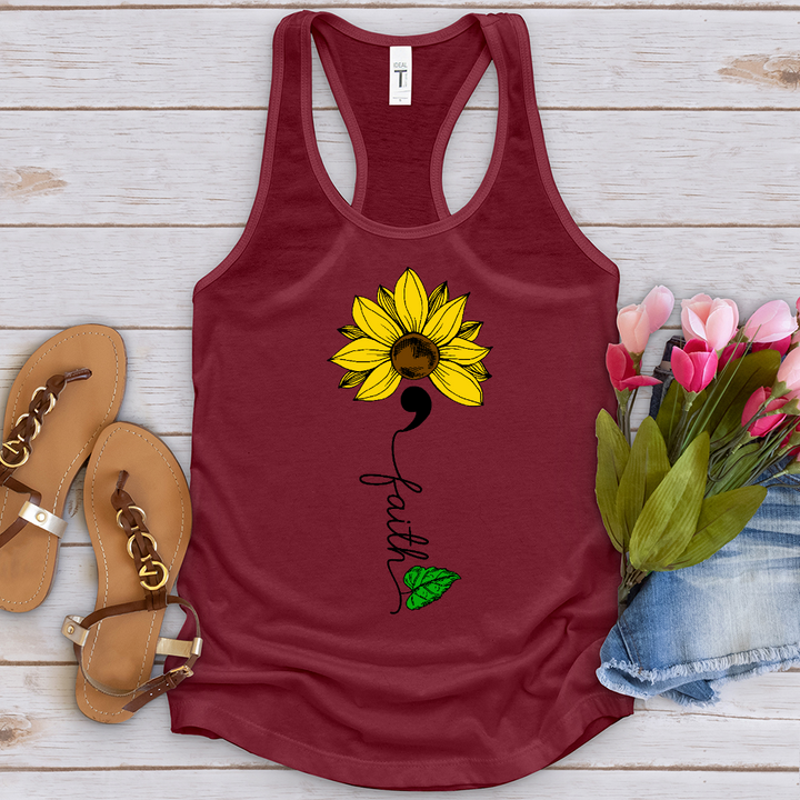 Faith Semicolon Sunflower Tank Top