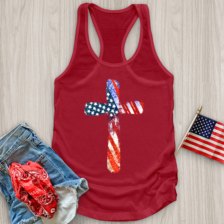 Red White Blue Cross Tank Top