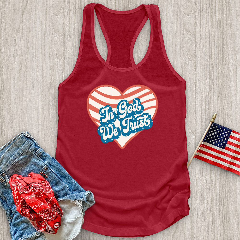 In God We Trust Wavy Heart Tank Top