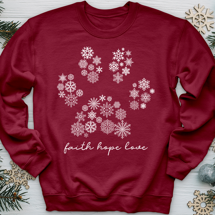 Snowflake Paw Print Crewneck