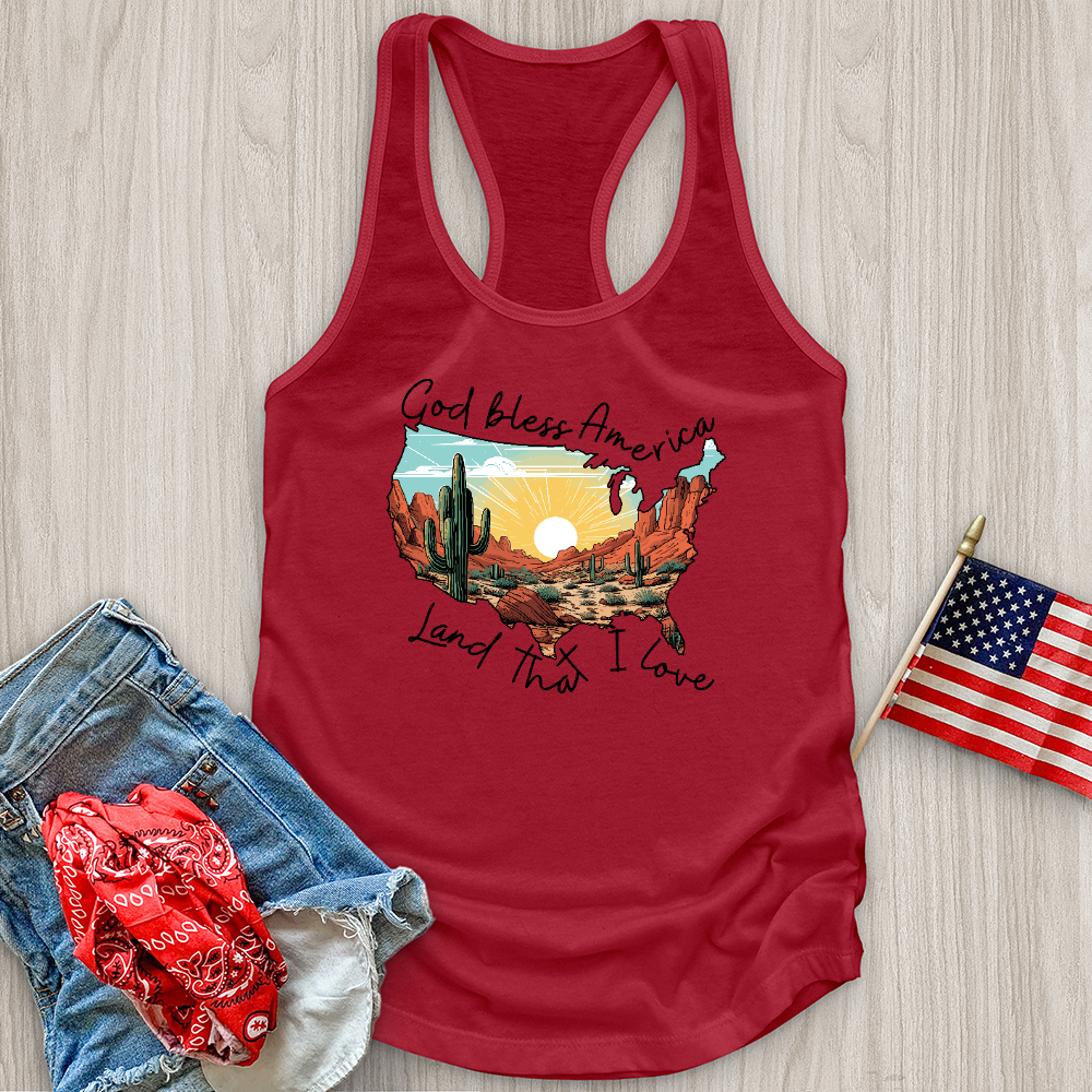 God Bless Flower Desert Variation Tank Top