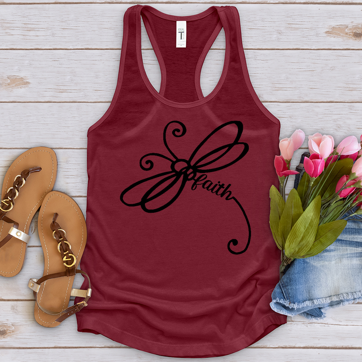 Faith Dragonfly Word Art Tank Top