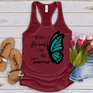 Because He Lives Butterfly 2 Tank Top