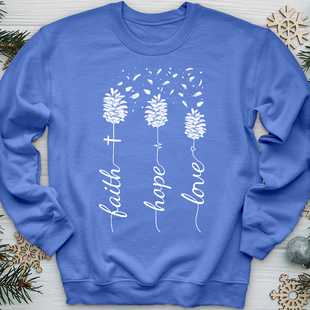 Faith Hope Love Pinecones Crewneck