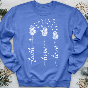 Faith Hope Love Pinecones Crewneck