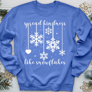 Spread Kindness Dangling Snowflakes Crewneck