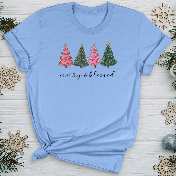 Merry Blessed Assorted Trees Softstyle Tee